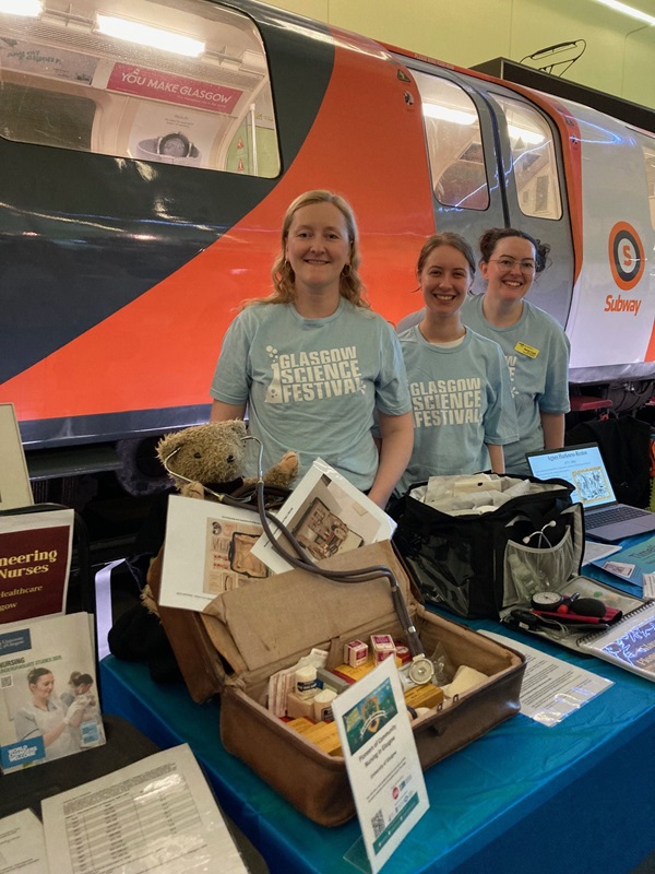 Students at a stand at the Glasgow Science festival