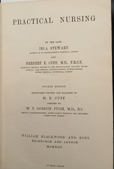 Image of a historical nursing book