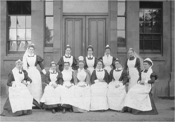 Black and white photo of Royal Berkshire Hospital nurses