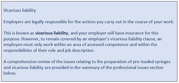 Vicarious liability table