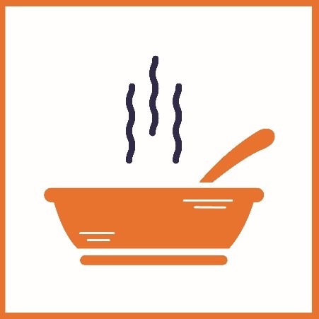 Graphic of hot soup in a bowl
