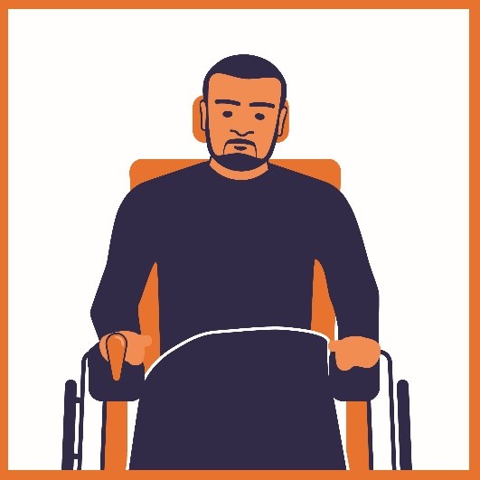 Graphic of man in a wheelchair