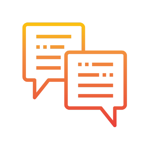 Graphic of two speech bubbles