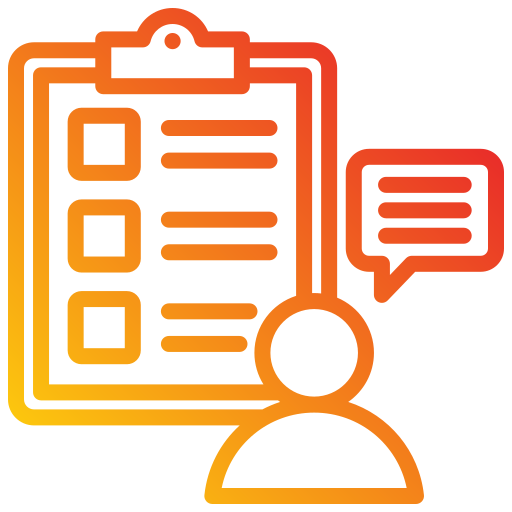 Graphic of a person standing in front of a clipboard with 3 checkboxes