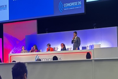 Speaker on stage at RCN Congress
