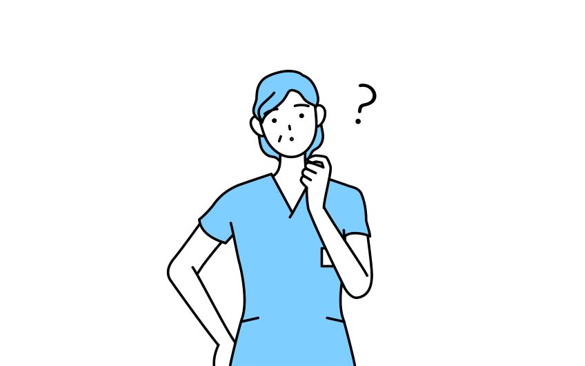 A health care worker asking a question