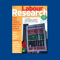 Cover of the Labour Research journal.