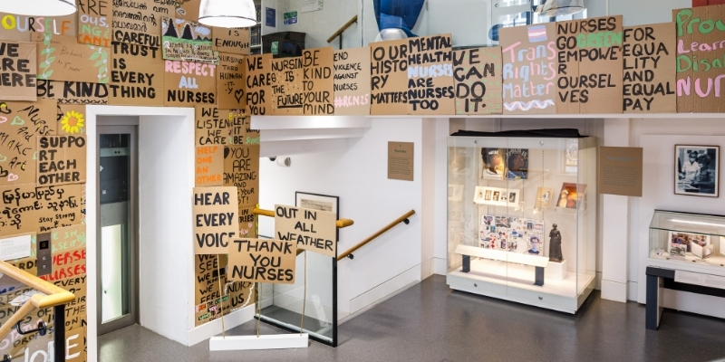 Image showing the centre of the permanent Art of Nursing exhibition.