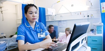 Nurse at laptop