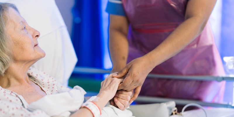 Nurse comforting a patient