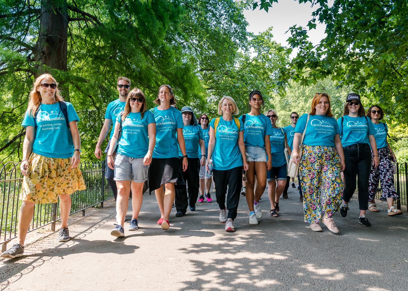fundraisers walking during an event
