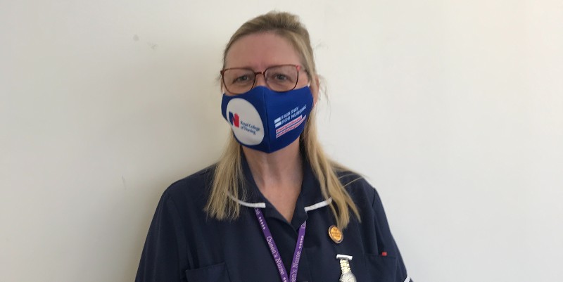 Nurse in Wales with Fair pay for nursing mask