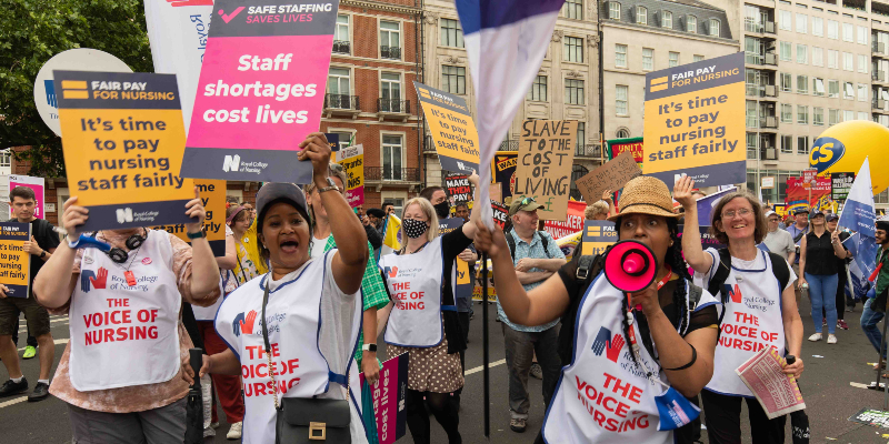 RCN members at TUC rally