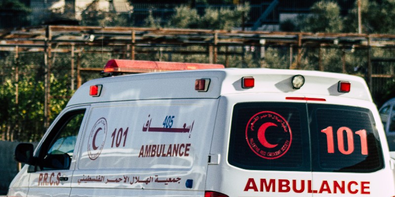 Palestinian ambulance photographed in Bethlehem in 2019