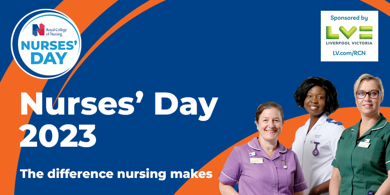 Nurses' Day 2023 - image of three nurses with the text 'The difference nursing makes'