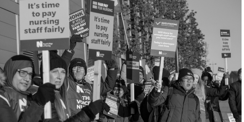 RCN members on a picket line