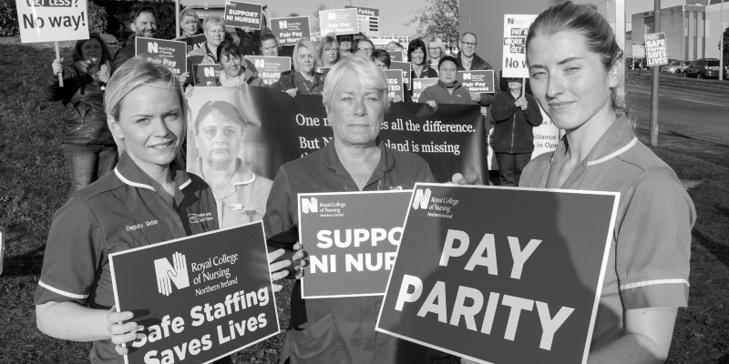 Nursing staff on picket line in Northern Ireland