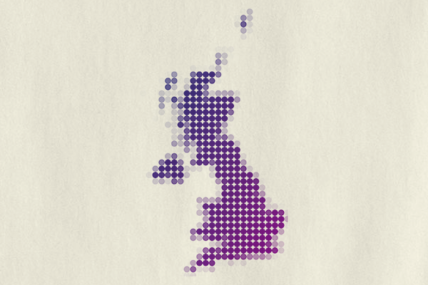 An abstract map of the UK
