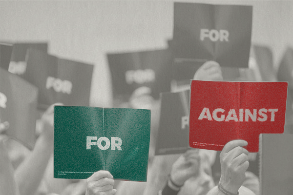RCN members voting at conference