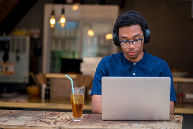 Man working at laptop