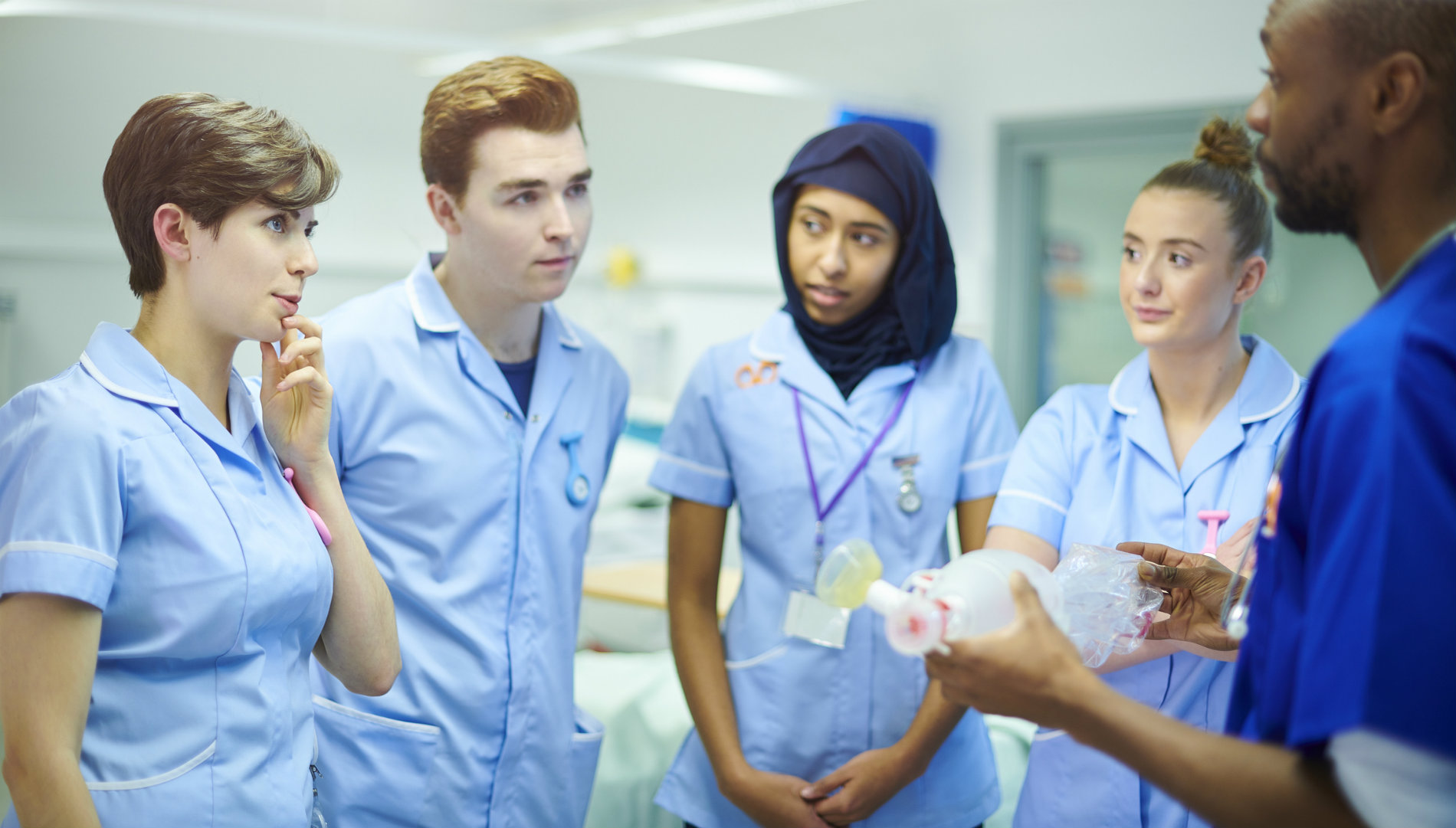 Group of students learning on placement