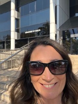 Tara Rees outside the Department of Health in Perth Australia