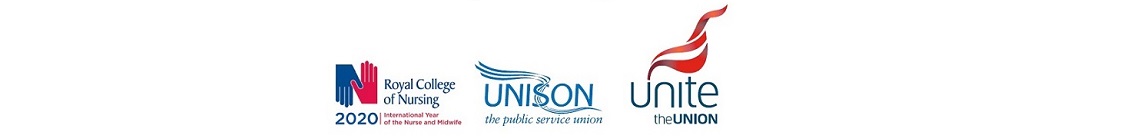 RCN, UNISON and Unite Logos