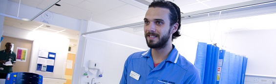 Male nurse smiling