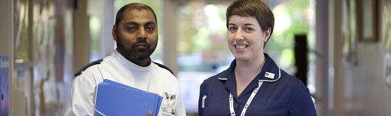 	Two staff members at the London Chest Hospital