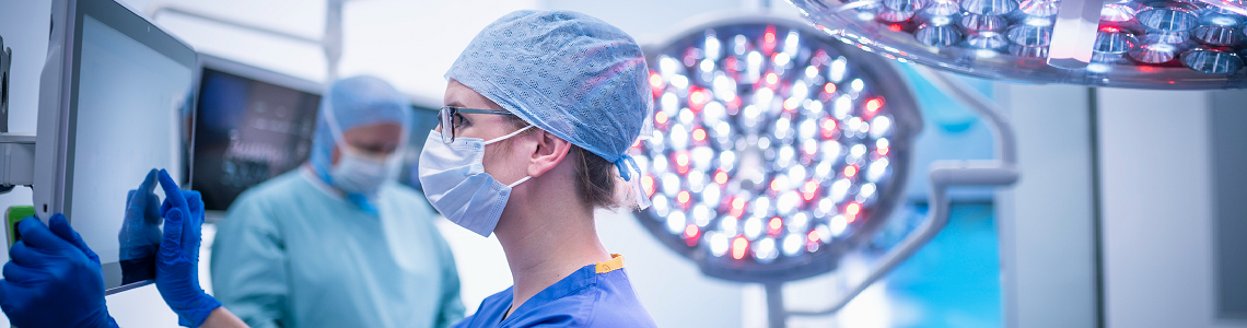 ideas and inspiration surgical nurse viewing a computer screen