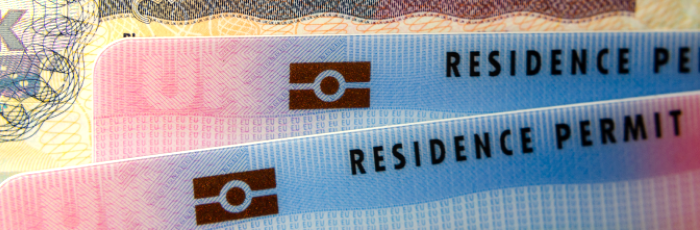 Close up of a Biometric Resident Permit Card