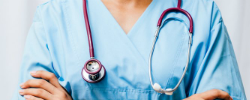 Careers nurse uniform closeup 250x100 Nurse uniform closeup