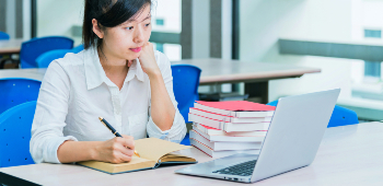 Lady doing research