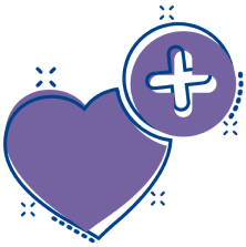 Heart with plus sign icon