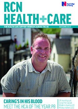 Front cover of autumn 2017 issue of RCN Health+Care magazine