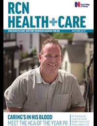 Front cover of autumn 2017 issue of RCN Health+Care magazine