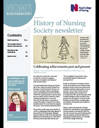 Cover of autumn 2017 issue of the RCN History of Nursing Society newsletter