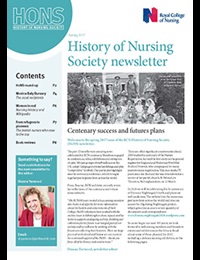 Front cover of spring 2017 issue of HoNS newsletter