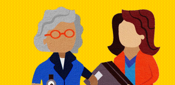 illustration of two nursing staff