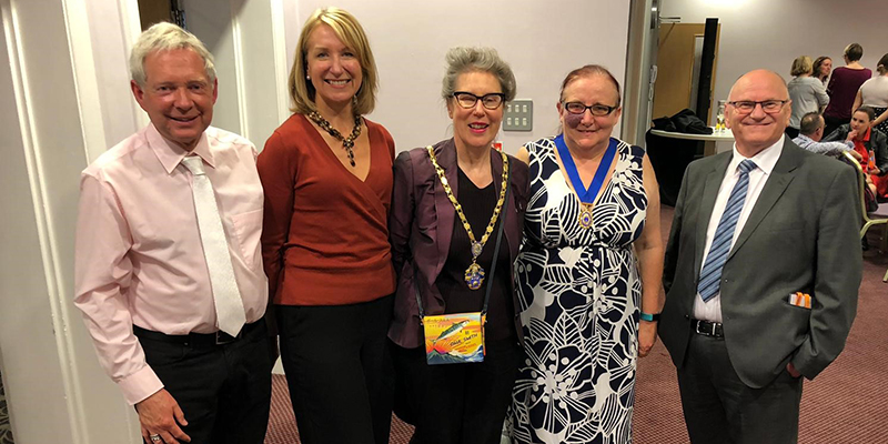 Nettie Jones Chair of SW Board, Geoffrey Walker RCN Council SW member, Susan Masters South West Regional Director, Anne Marie Rafferty RCN President and Richard Jones, Vice Chair of RCN Council
