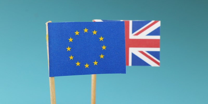 EU and Union Jack flags