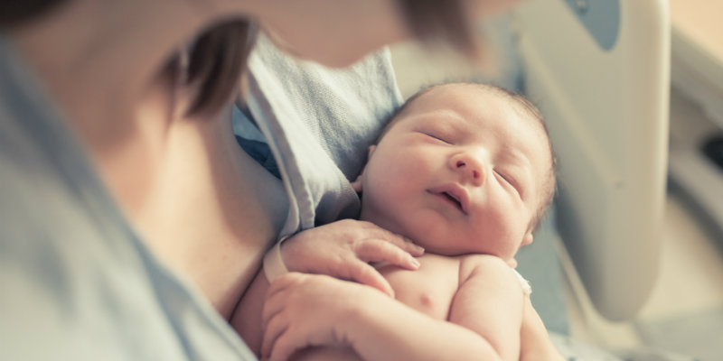Mother and newborn baby
