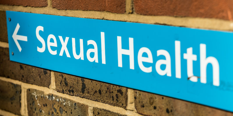 Sexual health clinic sign