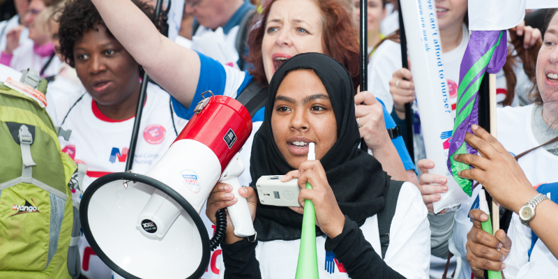 RCN members protest over pay