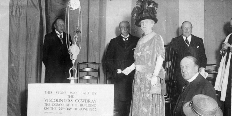 Lady Cowdray laying the Foundation stone for 20 Cavendish Square