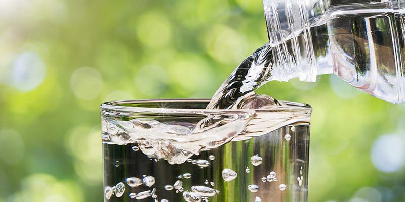 Water being poured into glass