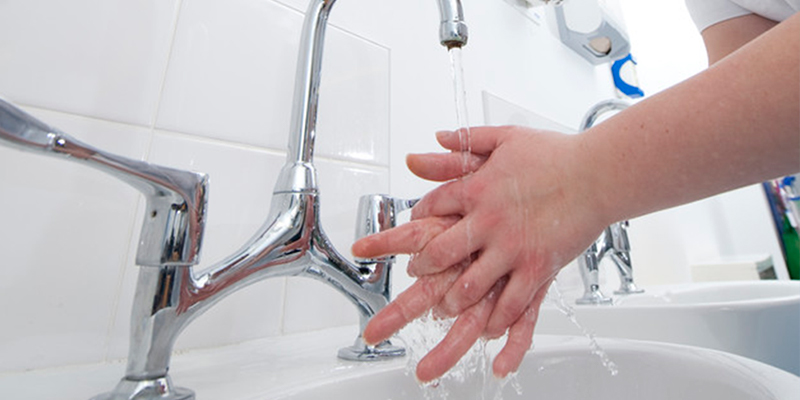 Washing hands for World Hand Hygiene Day