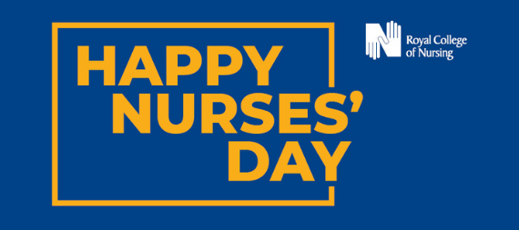 Blue graphic that says Happy Nurses' Day
