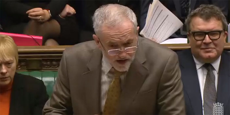 Jeremy Corbyn speaking in Parliament