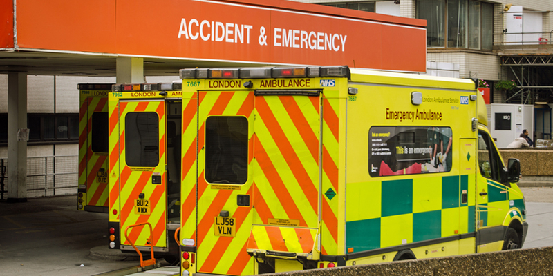 Ambulances outside an A&E department
